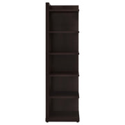 Alder 71-inch 6-shelf Corner Bookcase Cappuccino - detail 4
