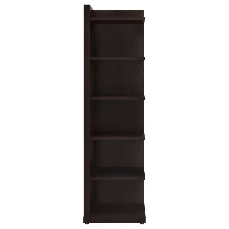 Alder 71-inch 6-shelf Corner Bookcase Cappuccino - detail 4