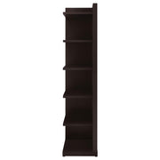 Alder 71-inch 6-shelf Corner Bookcase Cappuccino - detail 6