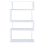 Emelle 63-inch 4-shelf Glass Panel Bookshelf White - detail 3