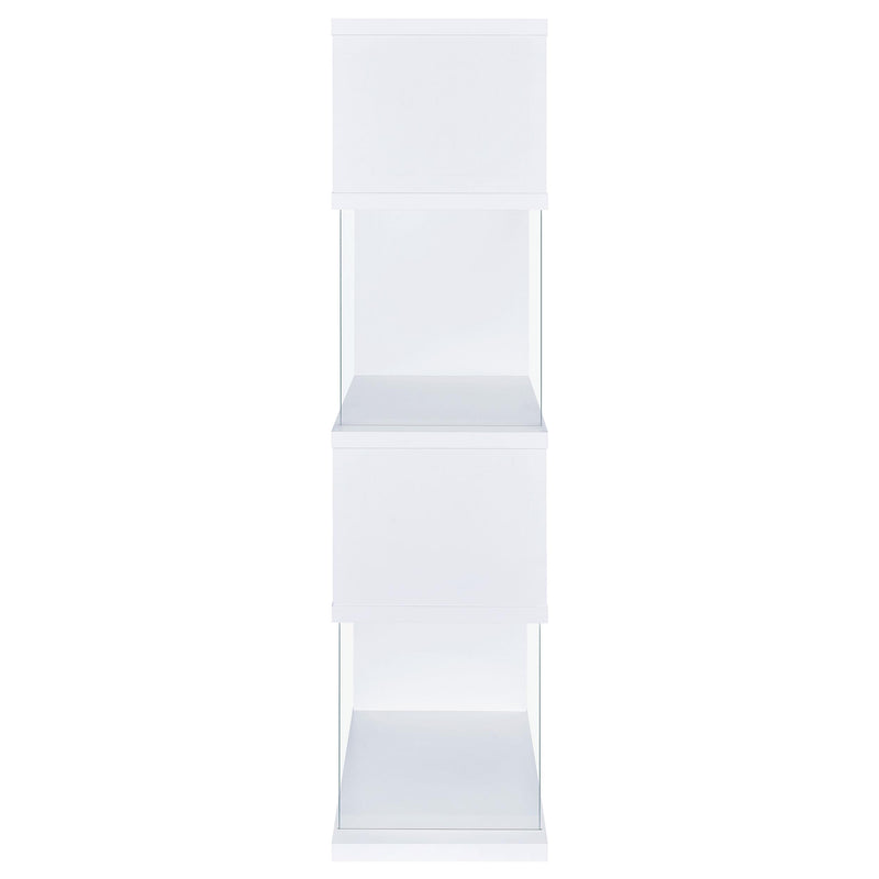 Emelle 63-inch 4-shelf Glass Panel Bookshelf White - detail 4