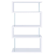 Emelle 63-inch 4-shelf Glass Panel Bookshelf White - detail 6