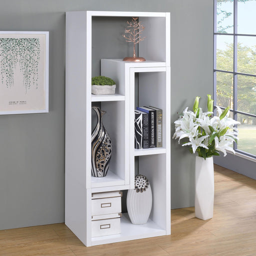 Velma Multipurpose TV Stand and Bookshelf White - alternate view