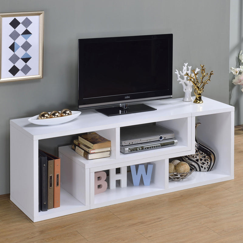Velma Multipurpose TV Stand and Bookshelf White - detail 3