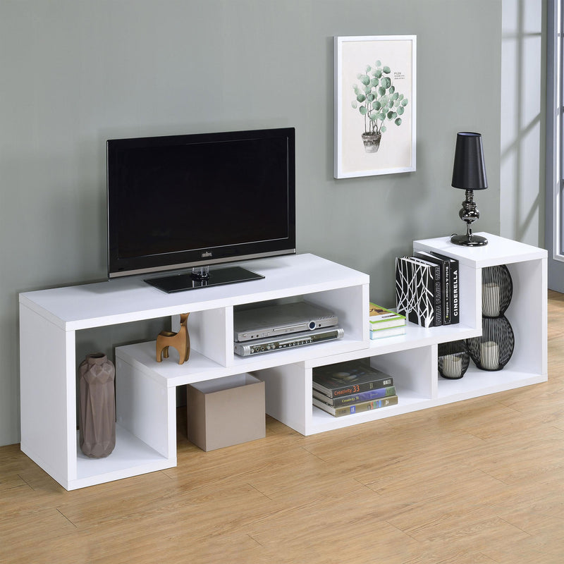 Velma Multipurpose TV Stand and Bookshelf White - detail 4