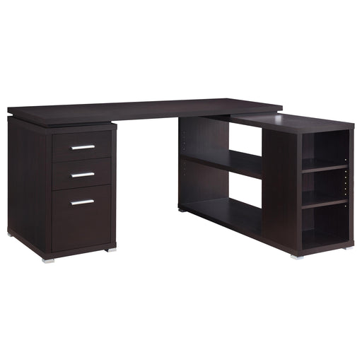 Yvette 60-inch 3-drawer L-Shape Computer Desk Cappuccino - alternate view