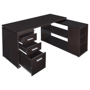 Yvette 60-inch 3-drawer L-Shape Computer Desk Cappuccino - detail 3
