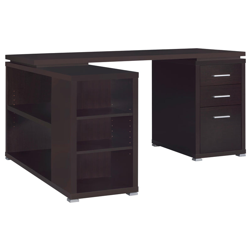 Yvette 60-inch 3-drawer L-Shape Computer Desk Cappuccino - detail 4