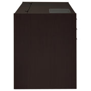 Halston 47-inch 2-drawer Office Desk with Cabinet Cappuccino - detail 7