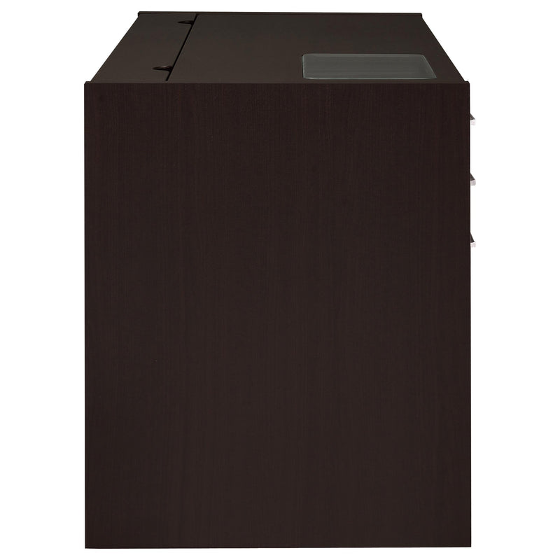 Halston 47-inch 2-drawer Office Desk with Cabinet Cappuccino - detail 7