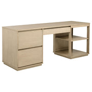Harkes 75-inch 3-drawer Computer Desk with Adjustable Shelf Light Elm - detail 3