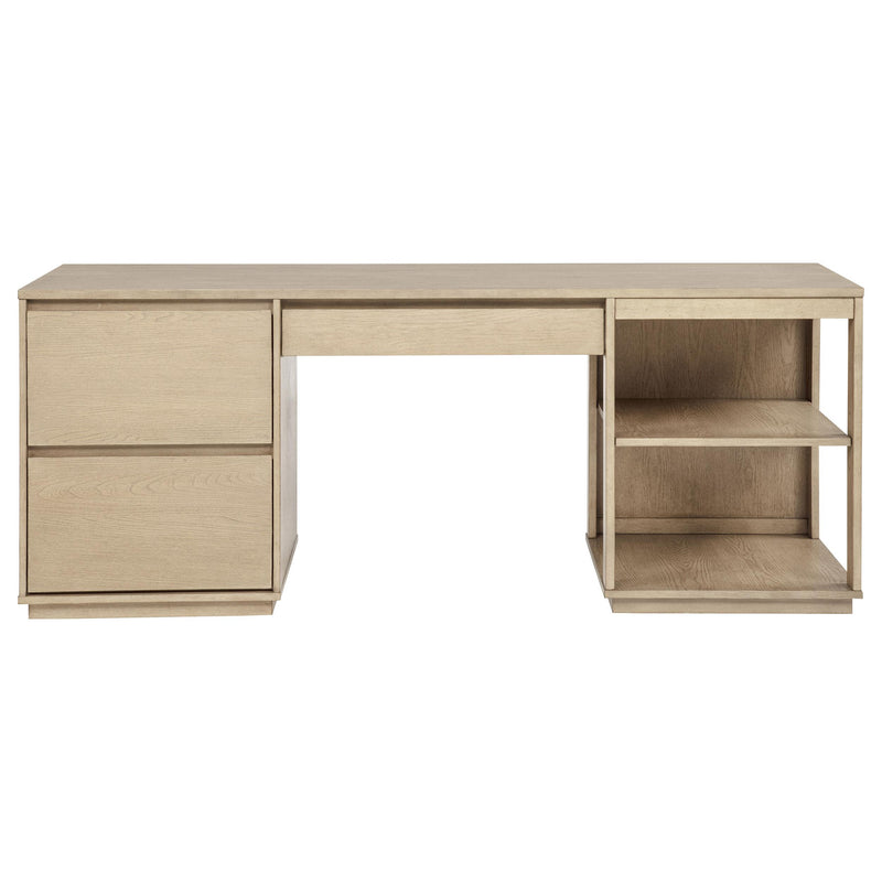 Harkes 75-inch 3-drawer Computer Desk with Adjustable Shelf Light Elm - detail 4
