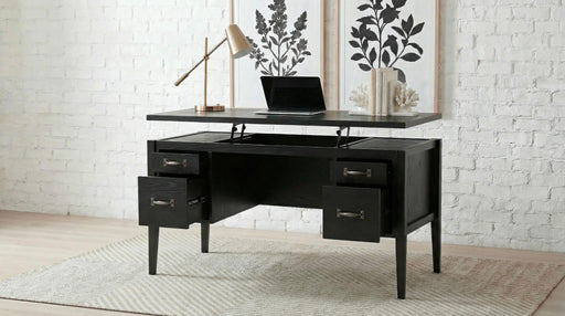 Graham 54-inch 4-drawer Double Pedestal Lift Top Computer Desk Black - alternate view