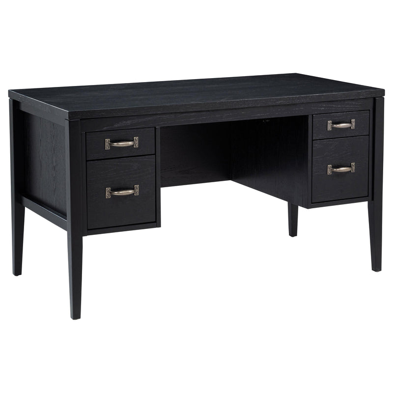 Graham 54-inch 4-drawer Double Pedestal Lift Top Computer Desk Black - detail 3