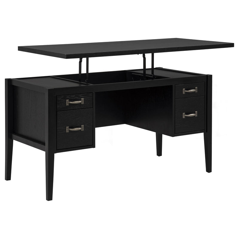 Graham 54-inch 4-drawer Double Pedestal Lift Top Computer Desk Black - detail 4