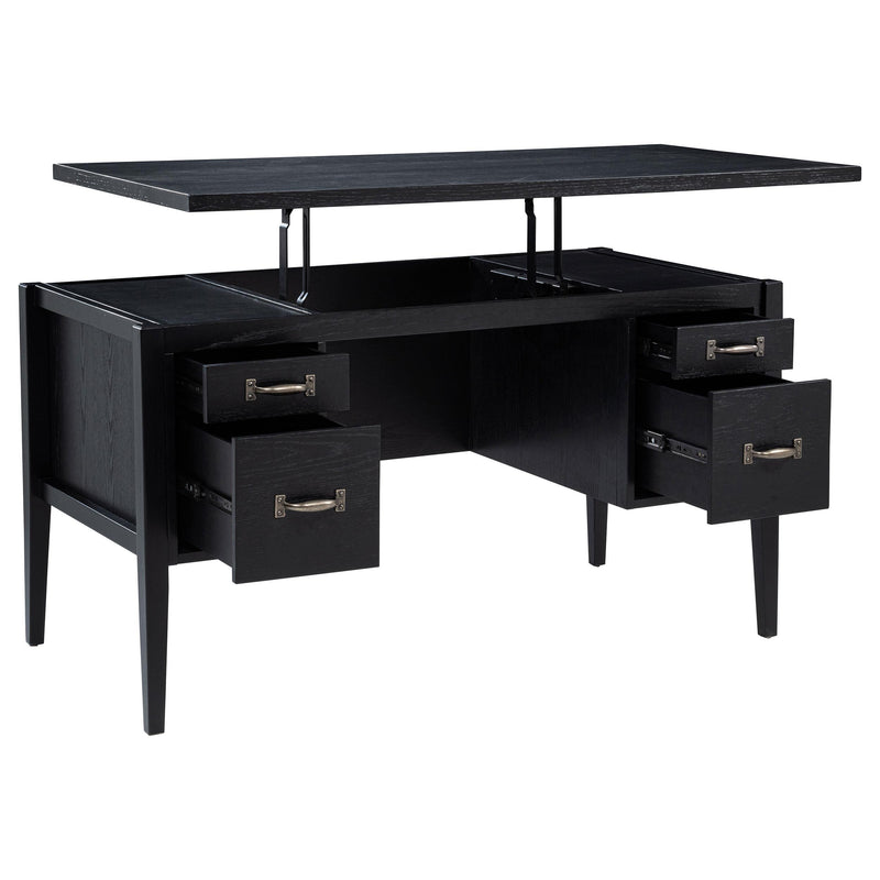 Graham 54-inch 4-drawer Double Pedestal Lift Top Computer Desk Black - detail 5