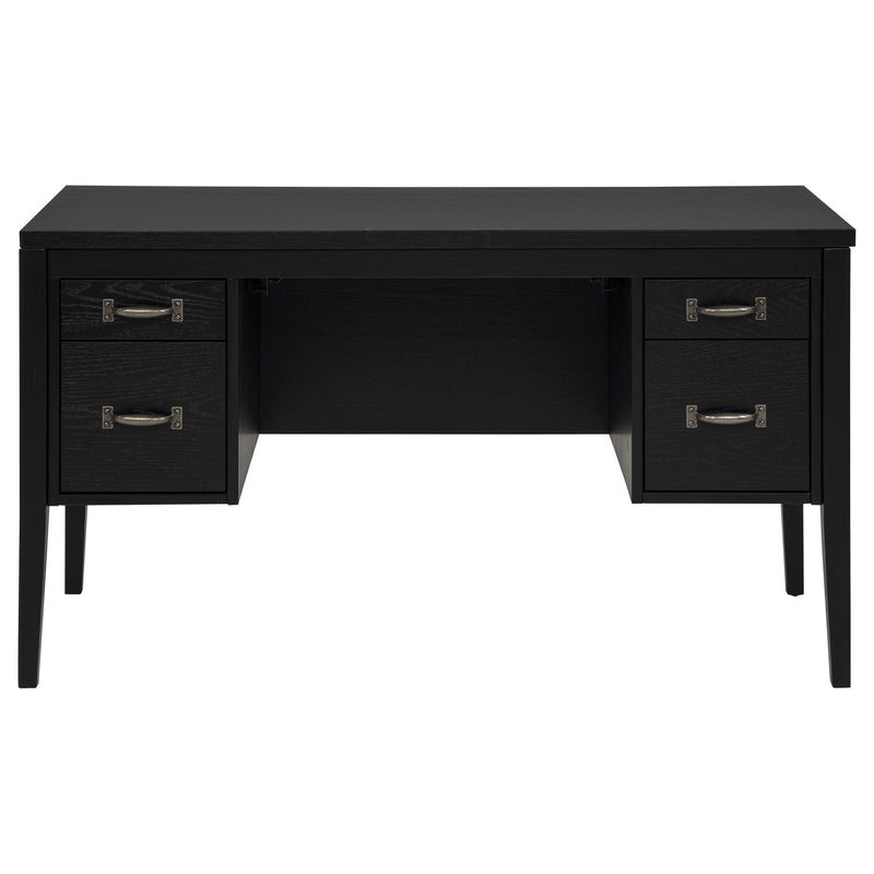 Graham 54-inch 4-drawer Double Pedestal Lift Top Computer Desk Black - detail 6