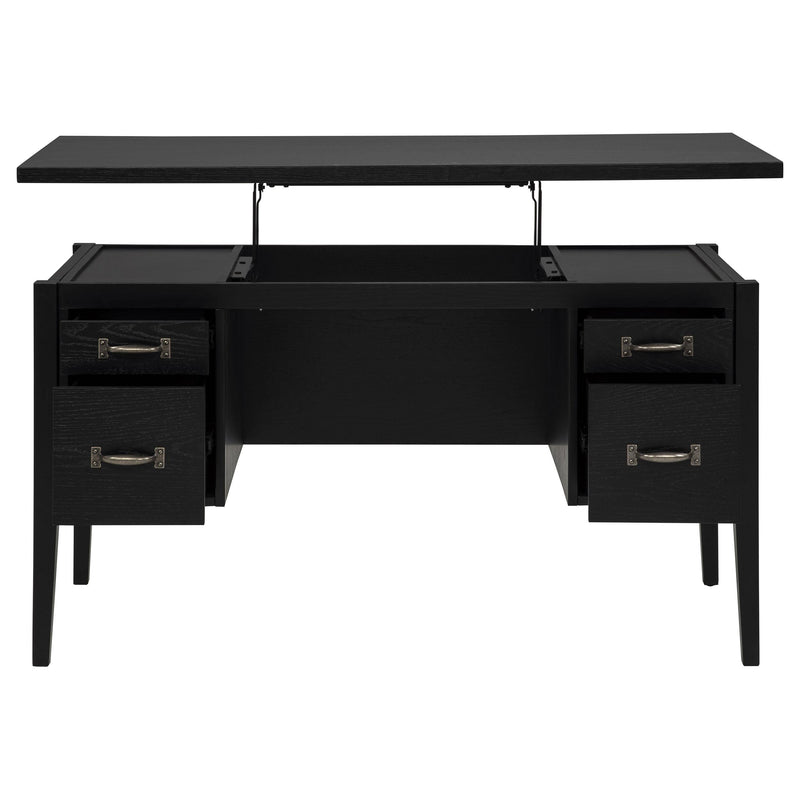 Graham 54-inch 4-drawer Double Pedestal Lift Top Computer Desk Black - detail 7