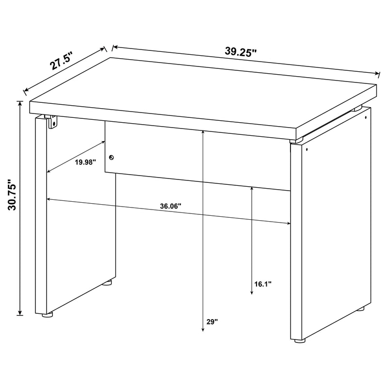 Skylar 39-inch Engineered Wood Writing Desk Cappuccino - detail 5