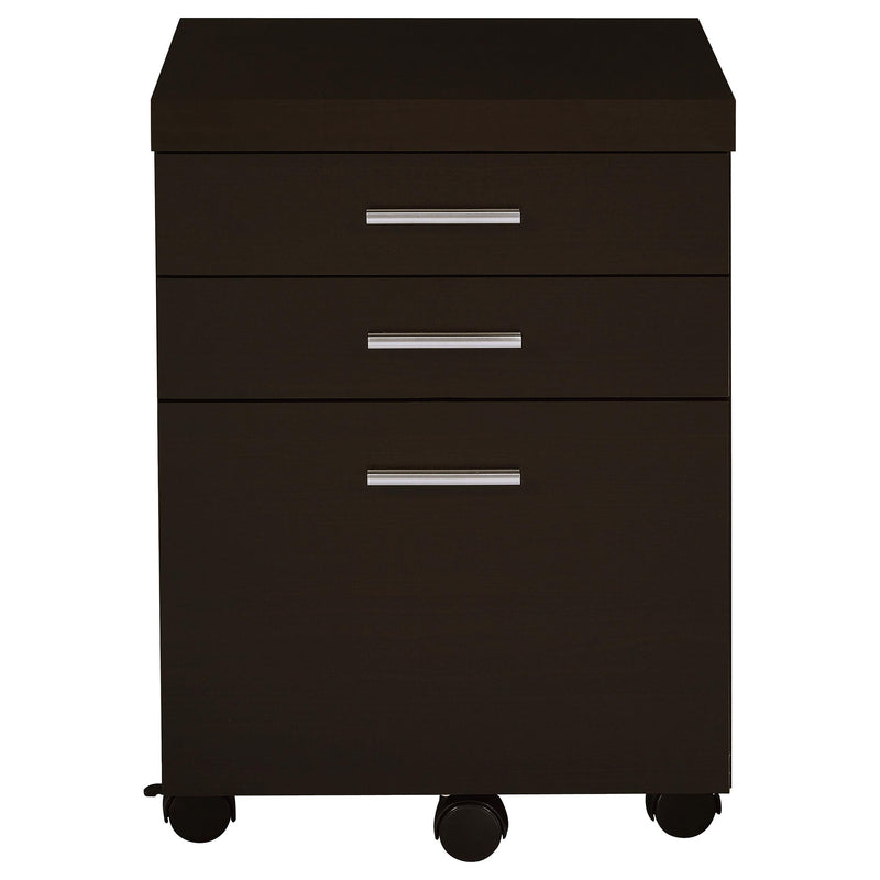 Skylar 3-drawer Home Office Mobile File Cabinet Cappuccino - detail 4
