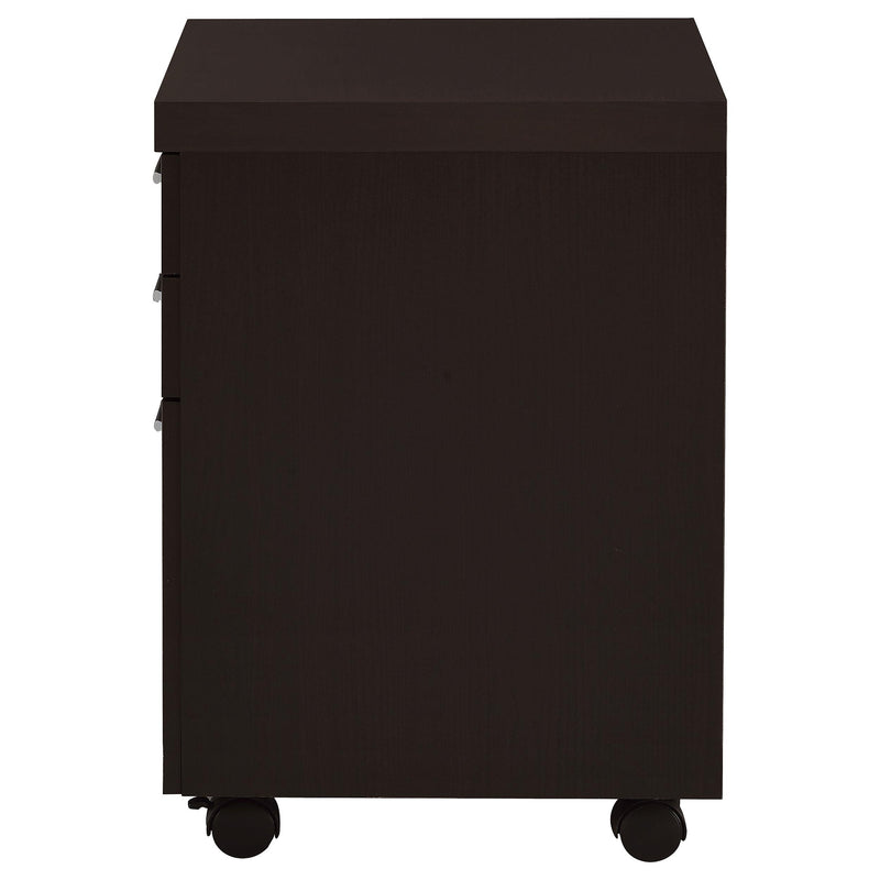 Skylar 3-drawer Home Office Mobile File Cabinet Cappuccino - detail 6