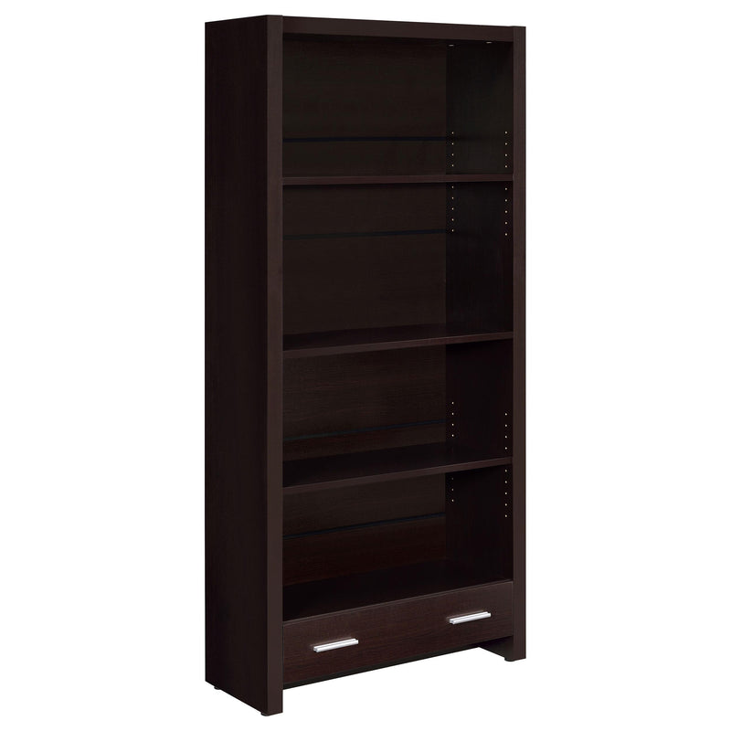 Skylar 71-inch 5-shelf Bookcase with Drawer Cappuccino - alternate view