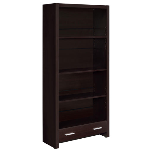 Skylar 71-inch 5-shelf Bookcase with Drawer Cappuccino - alternate view