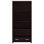 Skylar 71-inch 5-shelf Bookcase with Drawer Cappuccino - detail 4