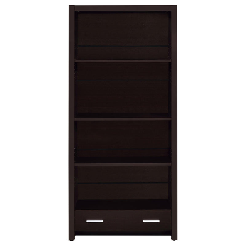 Skylar 71-inch 5-shelf Bookcase with Drawer Cappuccino - detail 4