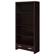 Skylar 71-inch 5-shelf Bookcase with Drawer Cappuccino - detail 5
