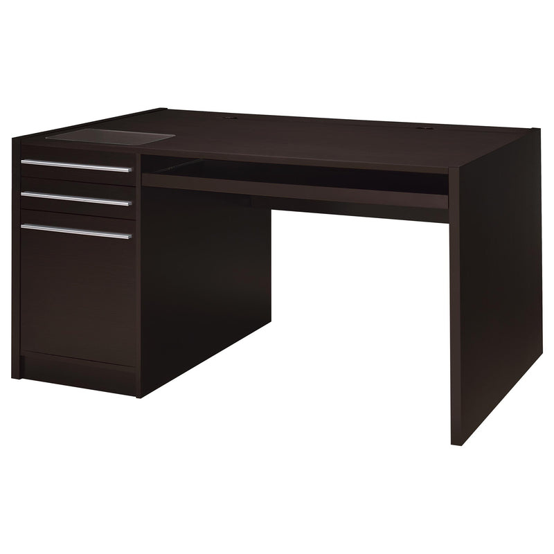 Halston 60-inch 3-drawer Office Computer Desk Cappuccino - alternate view
