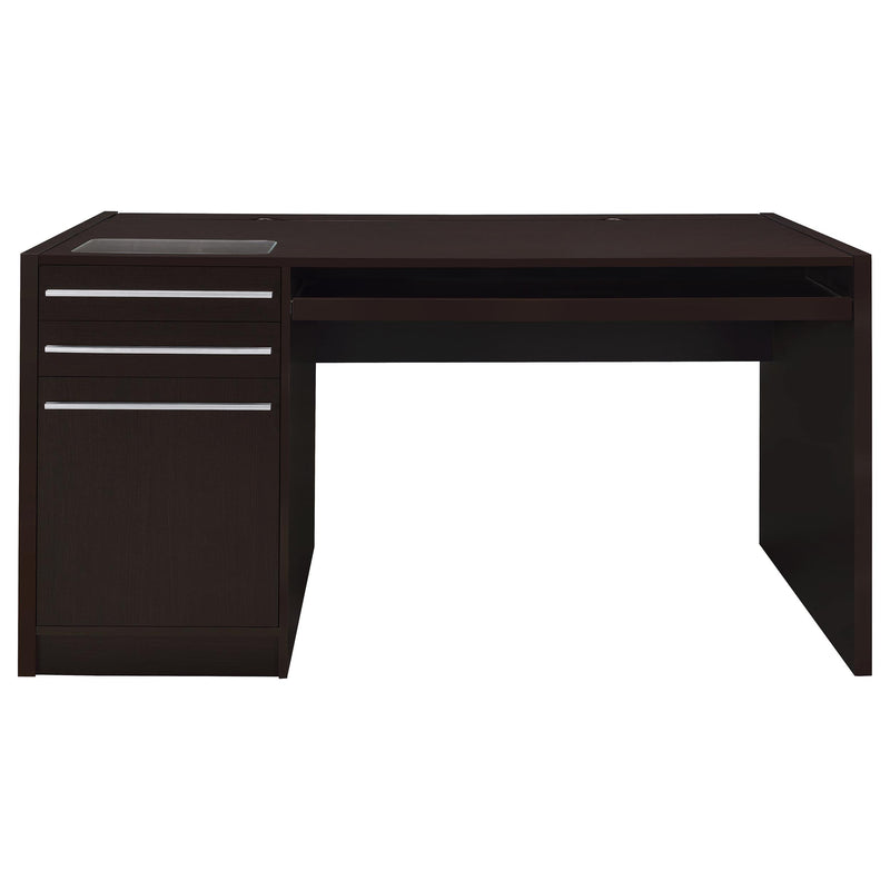 Halston 60-inch 3-drawer Office Computer Desk Cappuccino - detail 4