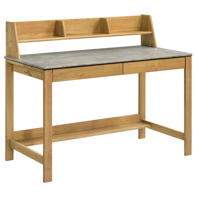 Besler 47-inch SmartTop Writing Desk with Shelf Cement and Natural - alternate view