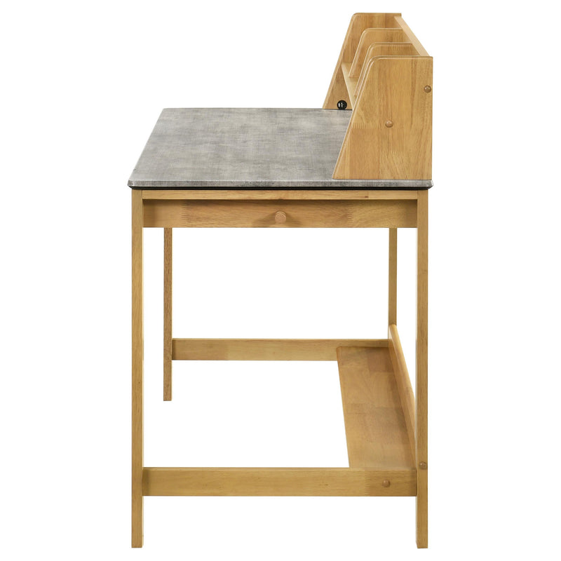 Besler 47-inch SmartTop Writing Desk with Shelf Cement and Natural - detail 5