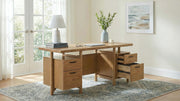 Roldan 69-inch 4-drawer Computer Desk with File Drawer Light Ash - alternate view