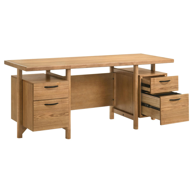 Roldan 69-inch 4-drawer Computer Desk with File Drawer Light Ash - detail 4