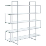 Elmer 63-inch 5-shelf Bookshelf Clear and Chrome - alternate view