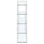 Elmer 63-inch 5-shelf Bookshelf Clear and Chrome - detail 5