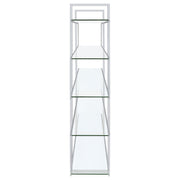 Elmer 63-inch 5-shelf Bookshelf Clear and Chrome - detail 6