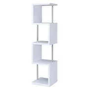 Baxter 67-inch 4-shelf Bookshelf White and Chrome - alternate view