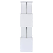 Baxter 67-inch 4-shelf Bookshelf White and Chrome - detail 3