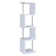 Baxter 67-inch 4-shelf Bookshelf White and Chrome - detail 4