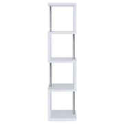 Baxter 67-inch 4-shelf Bookshelf White and Chrome - detail 5