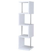 Baxter 67-inch 4-shelf Bookshelf White and Chrome - detail 6