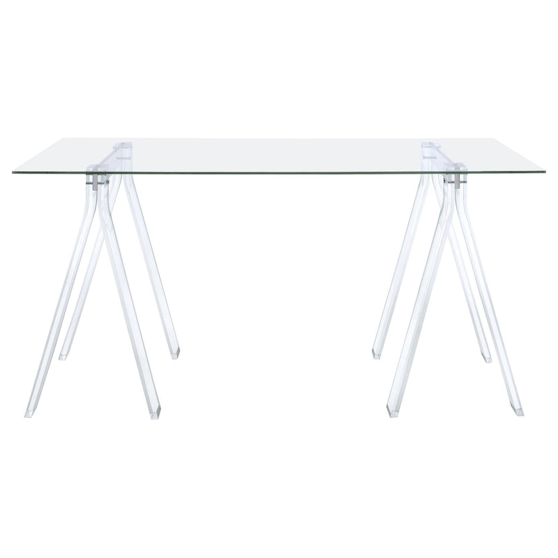 Amaturo 59-inch Glass Top Acrylic Writing Desk Clear - detail 3