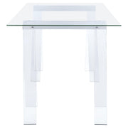 Amaturo 59-inch Glass Top Acrylic Writing Desk Clear - detail 4