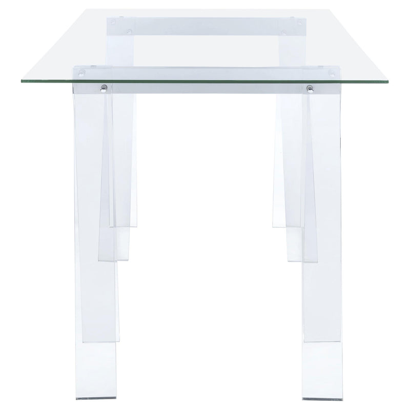 Amaturo 59-inch Glass Top Acrylic Writing Desk Clear - detail 4