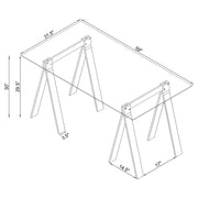 Amaturo 59-inch Glass Top Acrylic Writing Desk Clear - detail 5