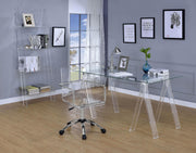 Amaturo 59-inch Glass Top Acrylic Writing Desk Clear - detail 6