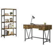 Analiese 2-piece Computer Desk Bookcase Set Rustic Nutmeg - alternate view